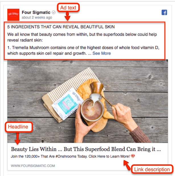 Facebook Ad Copy Breakdown Example