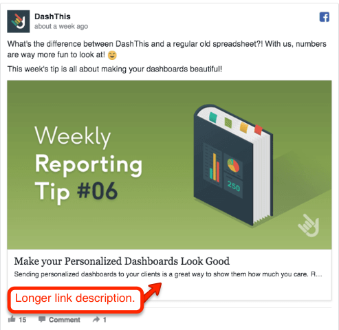 Link Description on a Good Facebook Ad