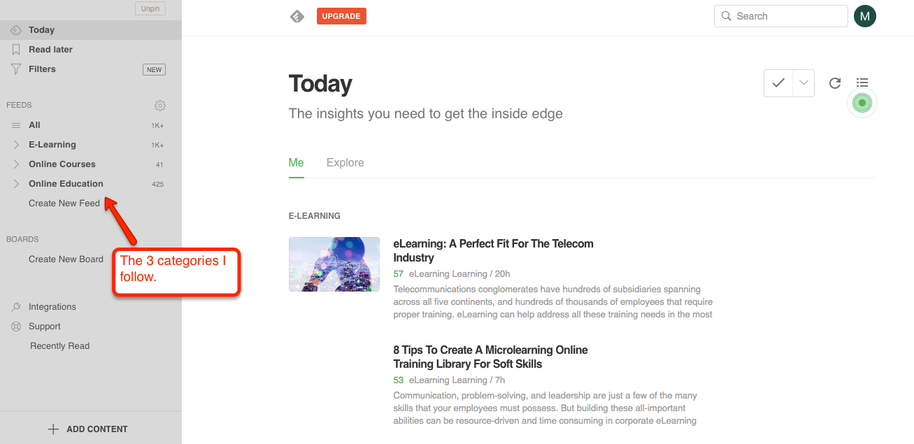 Use Feedly to Organize Online Course Industry Updates